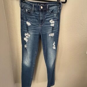 Hollister California High Rise Crop distressed jeans size 5R W 27"